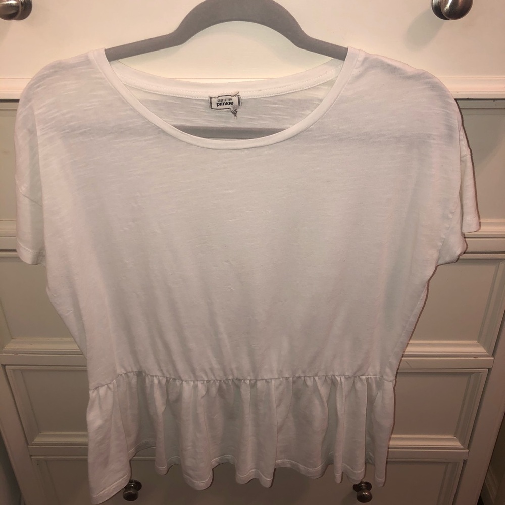White pemplum top